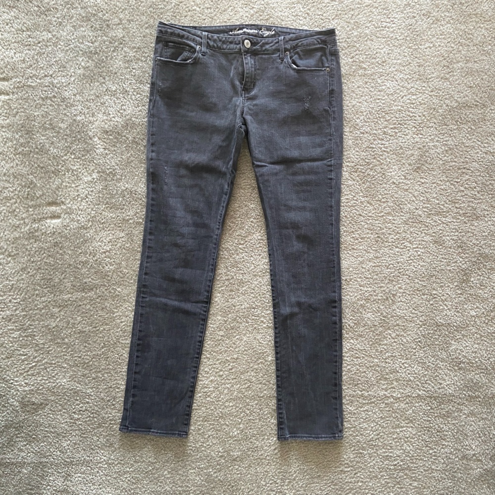 American Eagle faded black jeans 14 XLong (pair 2 of 2 see differences in pics)